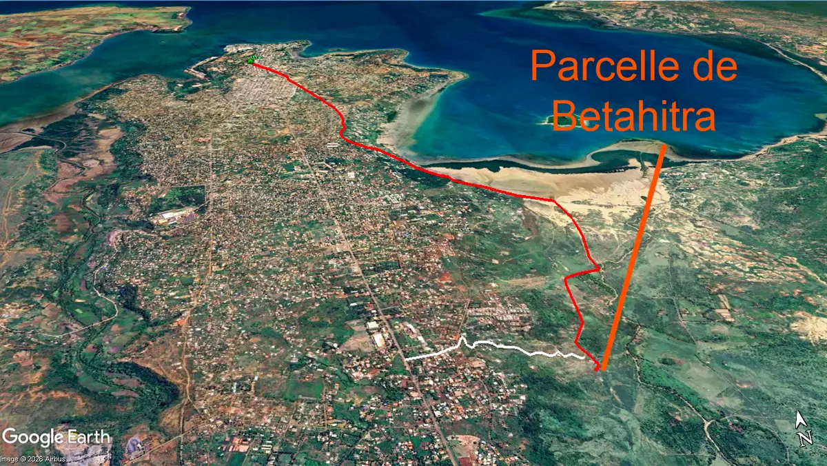 Localisation de la parcelle de Betahitra à proximité de Diego Suarez